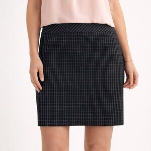 RW&Co Classic Black Checkered Pencil Skirt Size Large